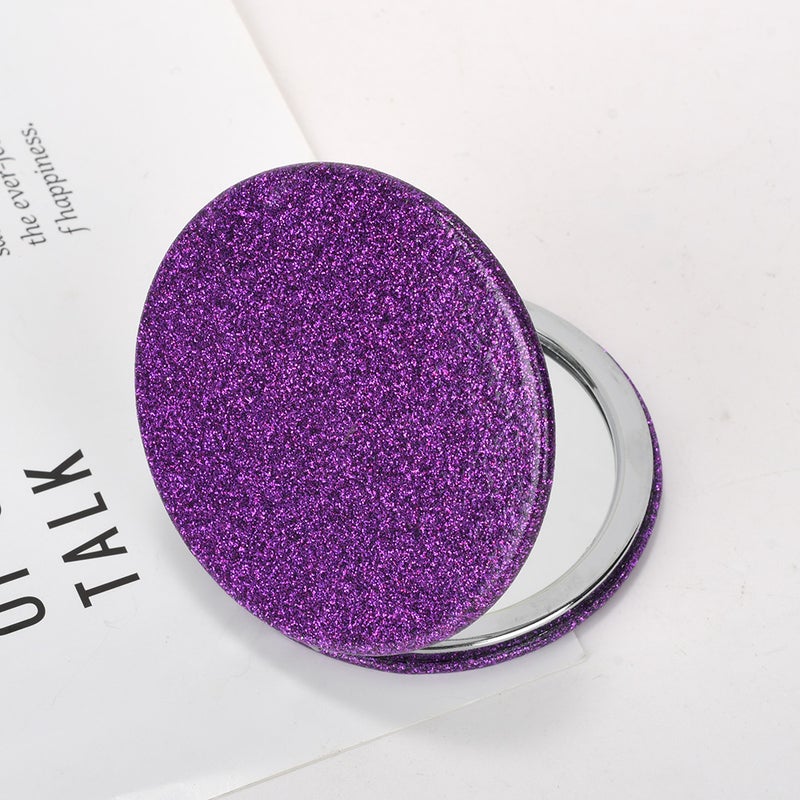 Small Mirror Portable Mini Girls Round Portable Makeup Mirror Female Student Makeup Mirror Folding Mirror - Image 1